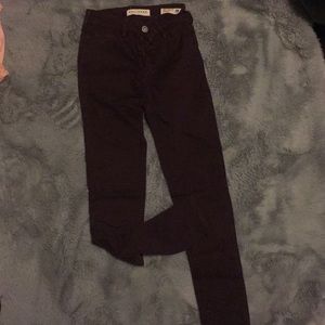 Burgundy high rise skinny jeans